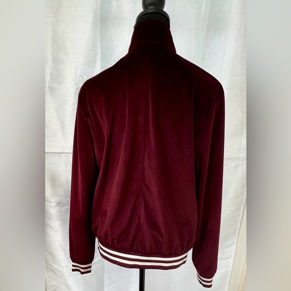 ZARA MENS Deep Maroon Mircofiber Suede Zip Up Jacket RETRO Y2K JAMIROQUAI Size S - Picture 2 of 12